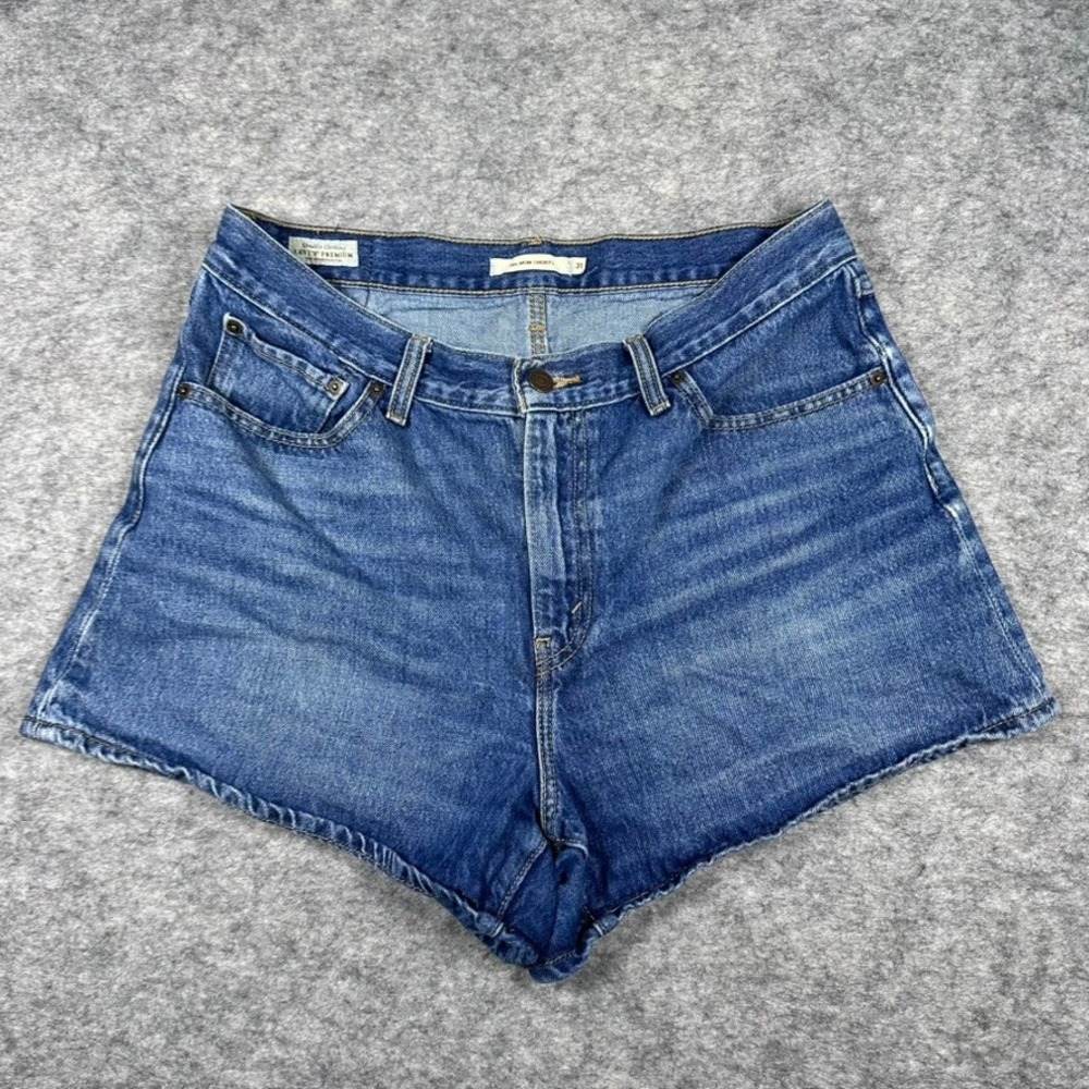 Levi's Blue High-Waist Denim Jean Shorts